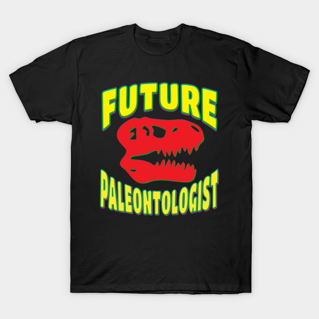 Future Paleontologist T rex Dinosaur Red Skull T-Shirt by Elvdant